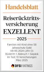 Handeslblatt-Auszeichnung "Exzellent" für Jahresschutz Gold 2025 – Familien mit Kind